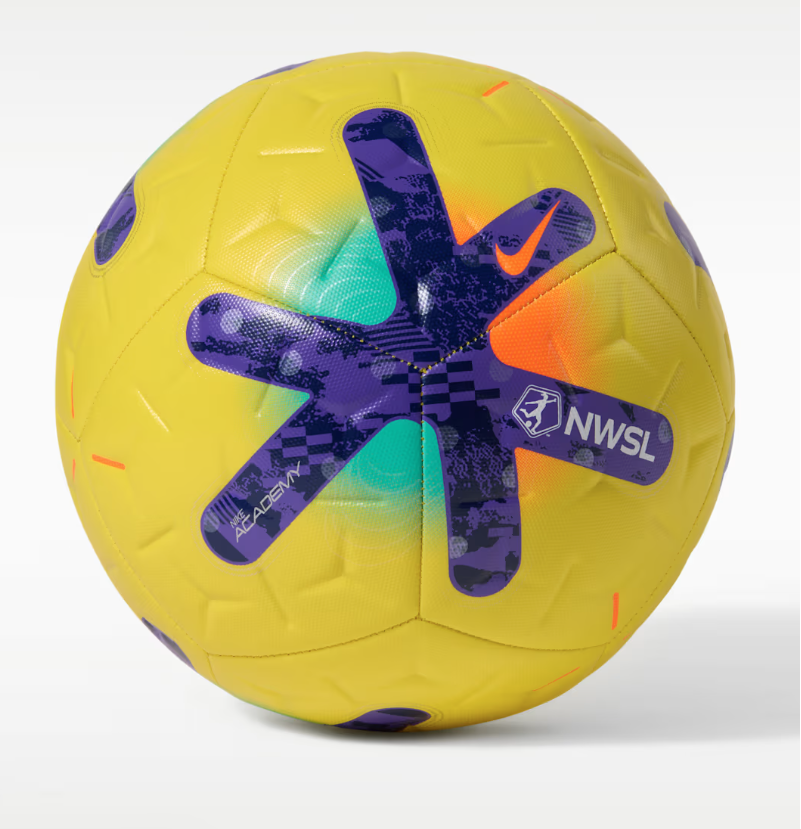 Bola oficial de alta visibilidade da NWSL 2026 para categorias de base.