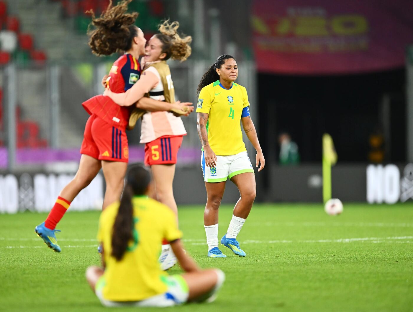 Brasil e Espanha, na Copa do Mundo Feminina da FIFA.