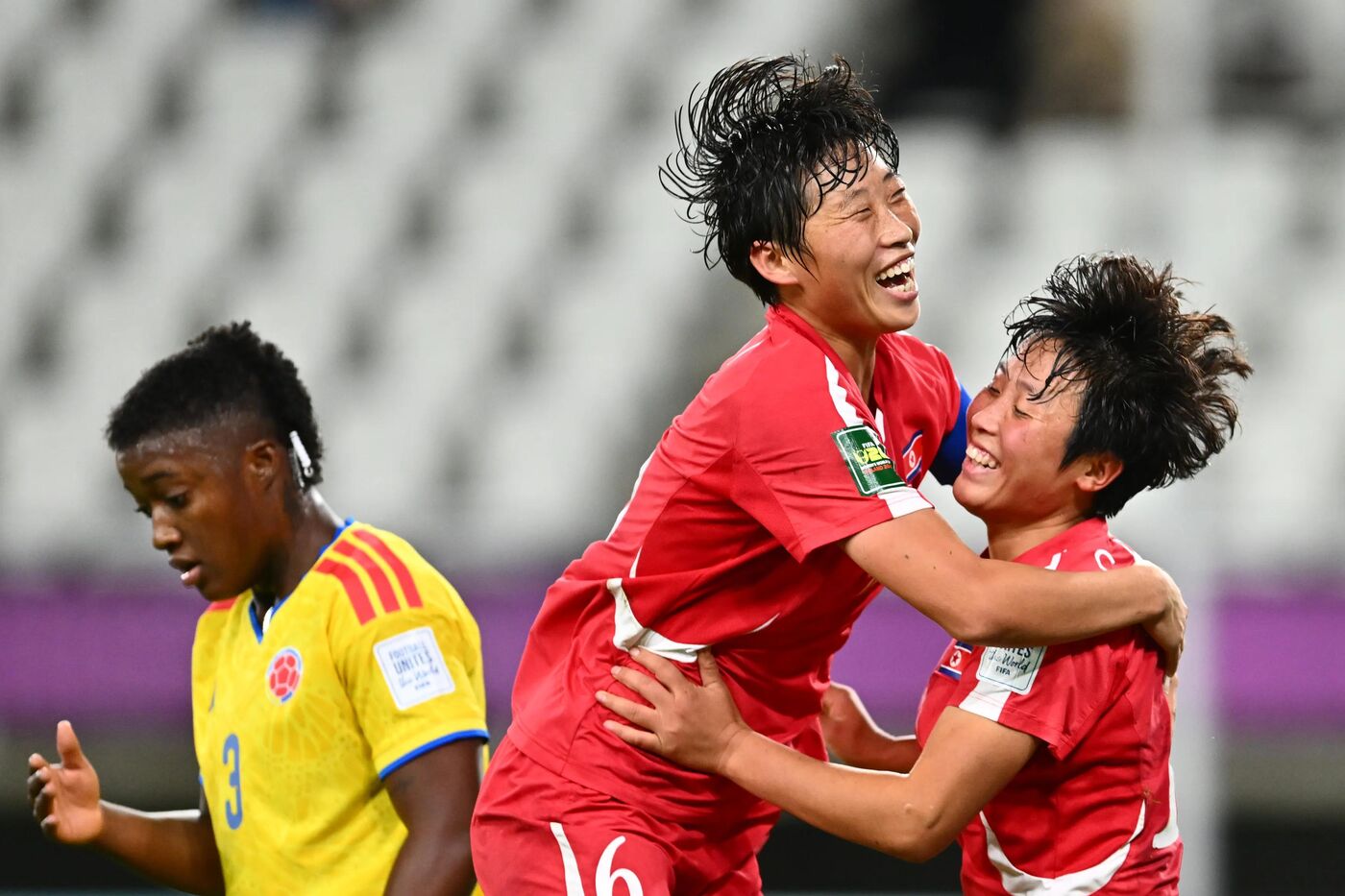 Coreia do Norte e Colômbia, na Copa do Mundo Feminina da FIFA.