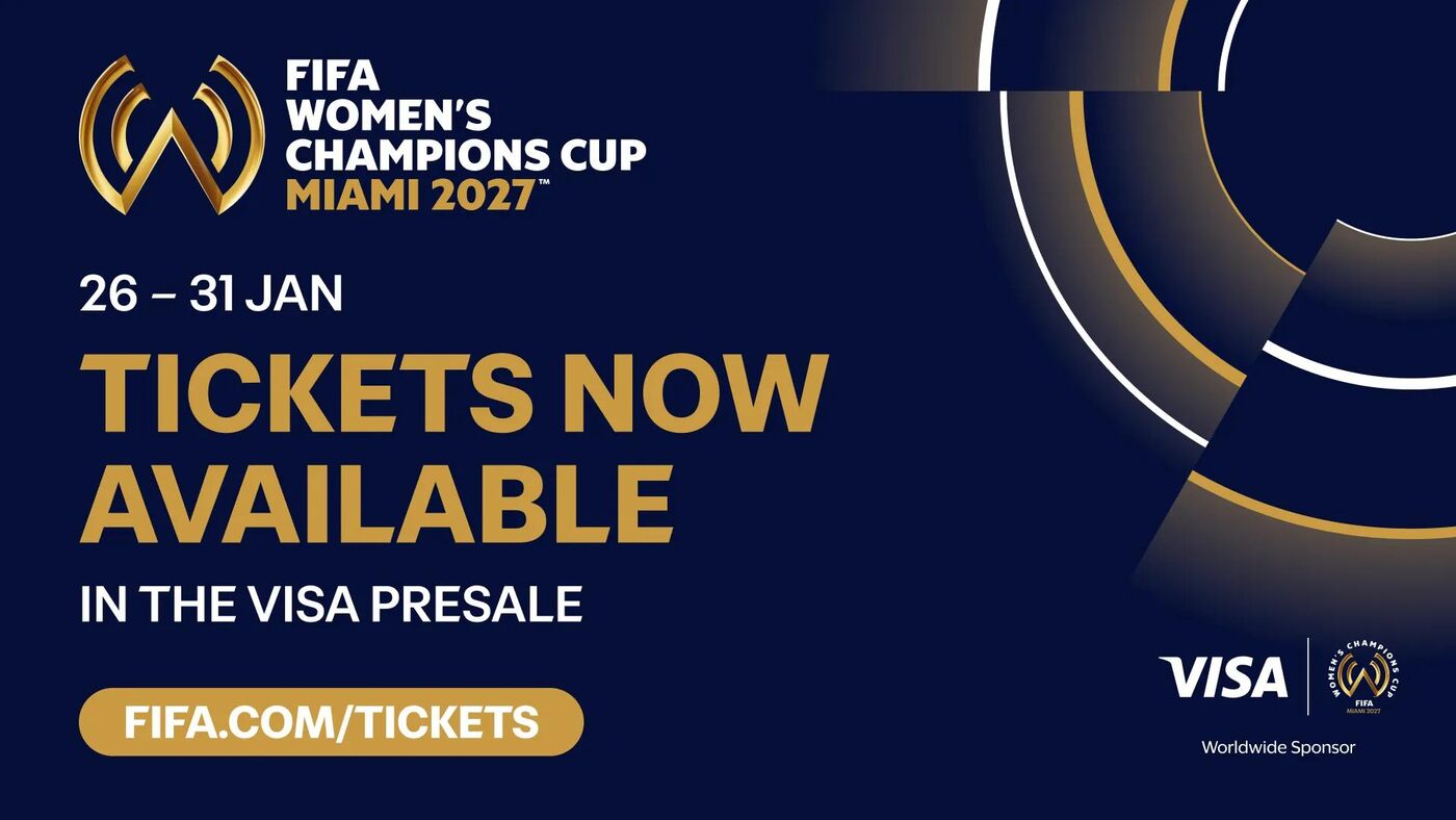 Começa a pré-venda exclusiva Visa para a Copa dos Campeões Feminina da FIFA Miami 2027