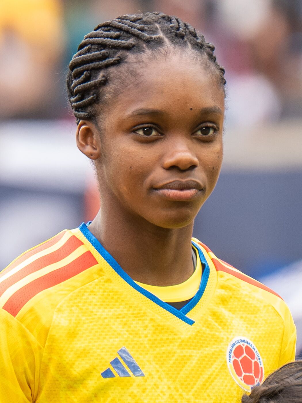 Linda Caicedo durante a partida entre Estados Unidos e Colômbia pela SheBelieves Cup, em 7 de março de 2026.