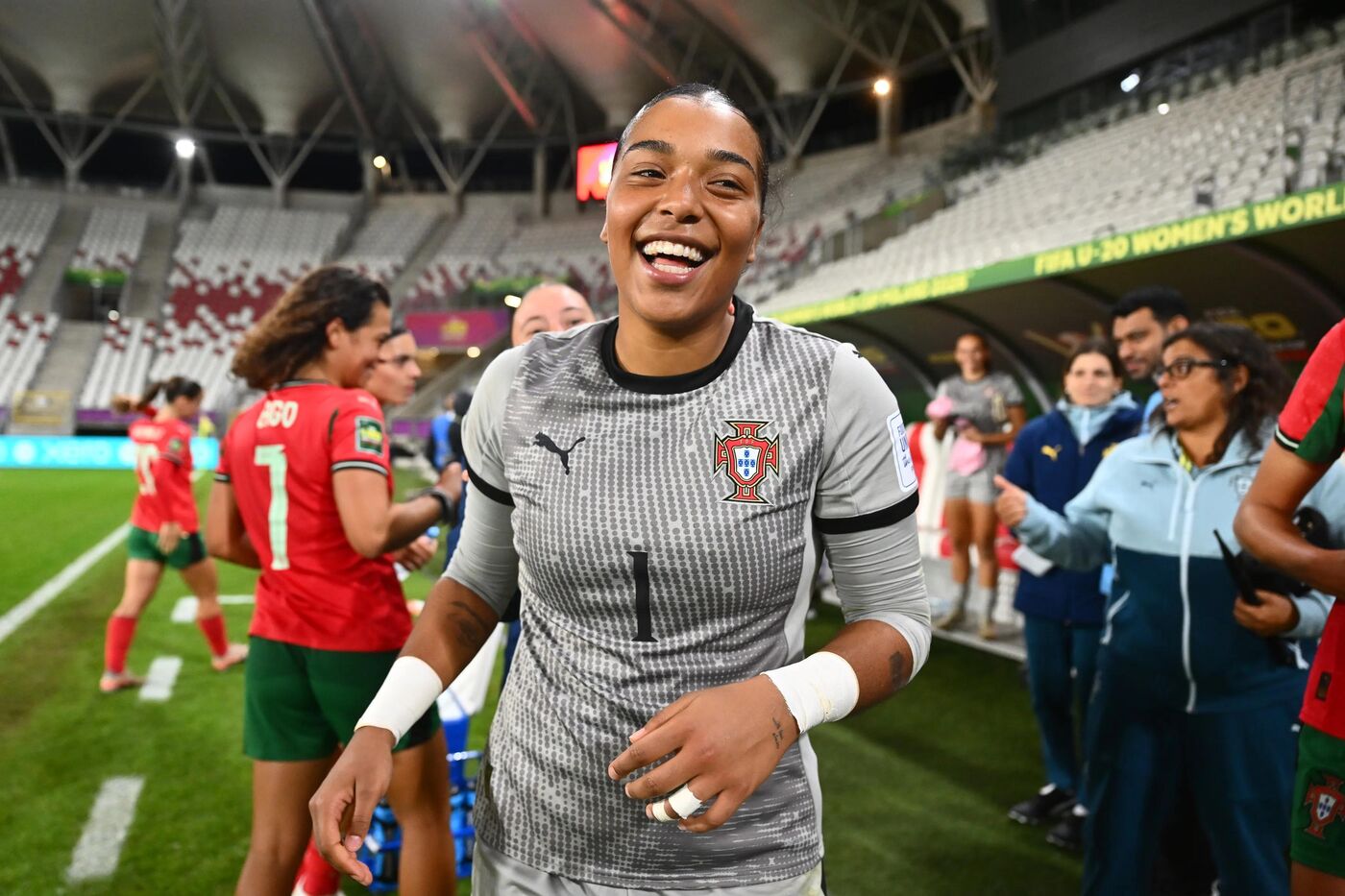 Nair Pina, de Portugal, após a partida contra a Colômbia na Copa do Mundo Feminina Sub-20, em 10 de setembro de 2026.