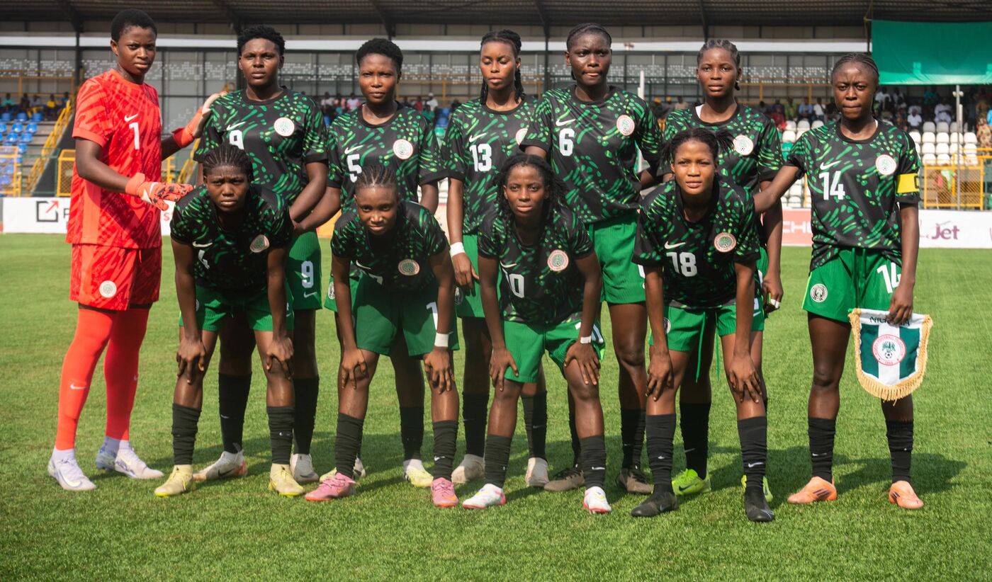 U20 Womens World Cup Qualifier: Nigeria Beat Senegal 1-0 In Abeokuta, Nigeria Nigeria s Falconets players line up before their 1-0 home win over their Senegalese counterparts, Lionesses de Teranga, in