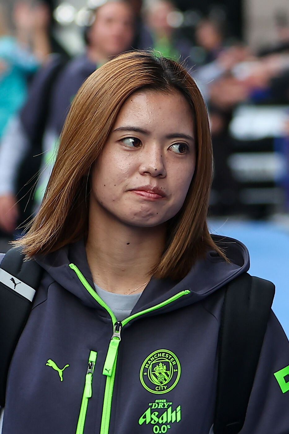 Yui Hasegawa chega para a partida da Women's Super League entre Chelsea e Manchester City, no Stamford Bridge, em 5 de setembro de 2025.