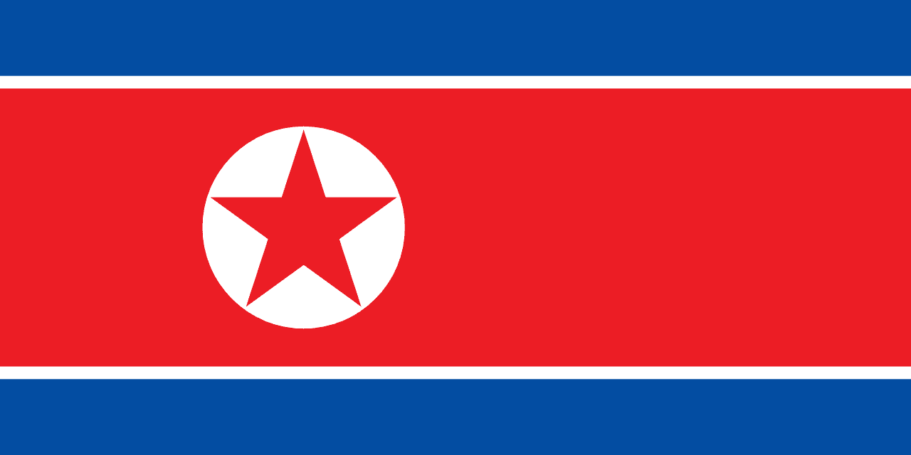Bandeira da Coreia do Norte.