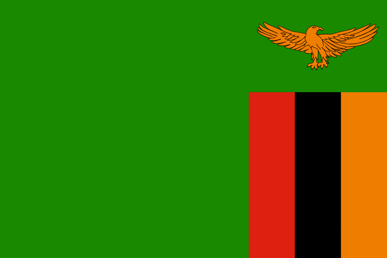 Bandeira da Zâmbia.