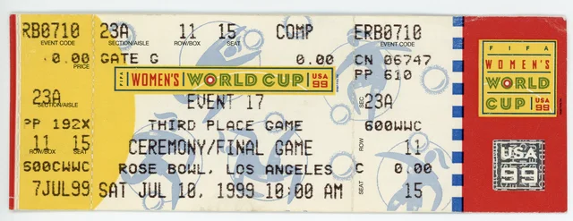 Ingresso da final da Copa do Mundo de 1999