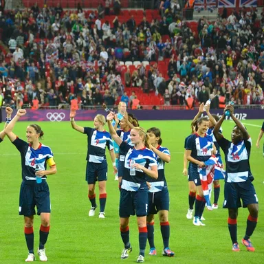 A seleção britânica comemora em Londres 2012