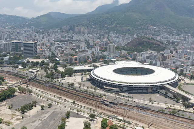 Vista aérea do Maracanã, em dezembro de 2016. O estádio está previsto para receber a abertura da Copa do Mundo Feminina de 2027.