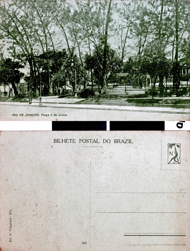 A Praça Onze de Junho, no Rio de Janeiro, em bilhete postal antigo